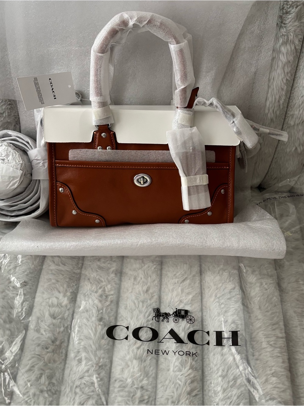 Coach Rhyder Satchel Bag 24 Amber Brown
